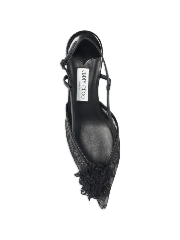 JIMMY CHOO 黒 レザースリングバックパンプス Jimmy Choo Mimmi スリングバック パンプス | ブラック | FARFETCH JP