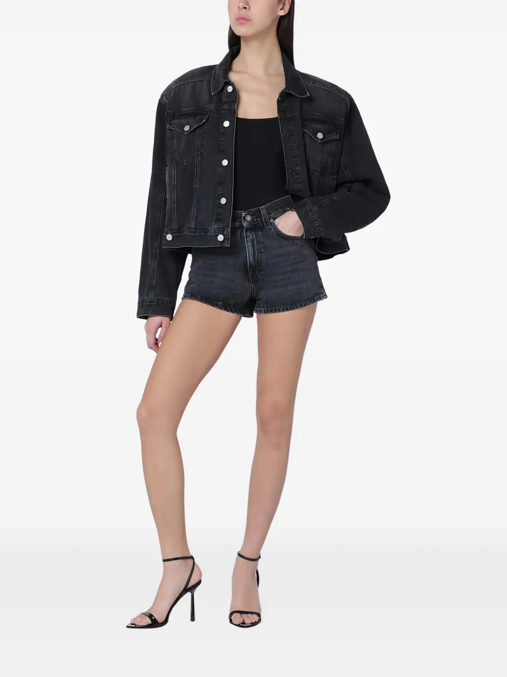 Haikure Denim shorts Grijs
