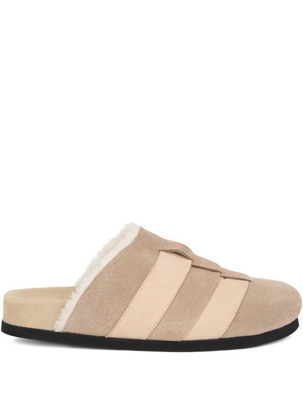 Peserico panelled suede slipper - Toni neutri