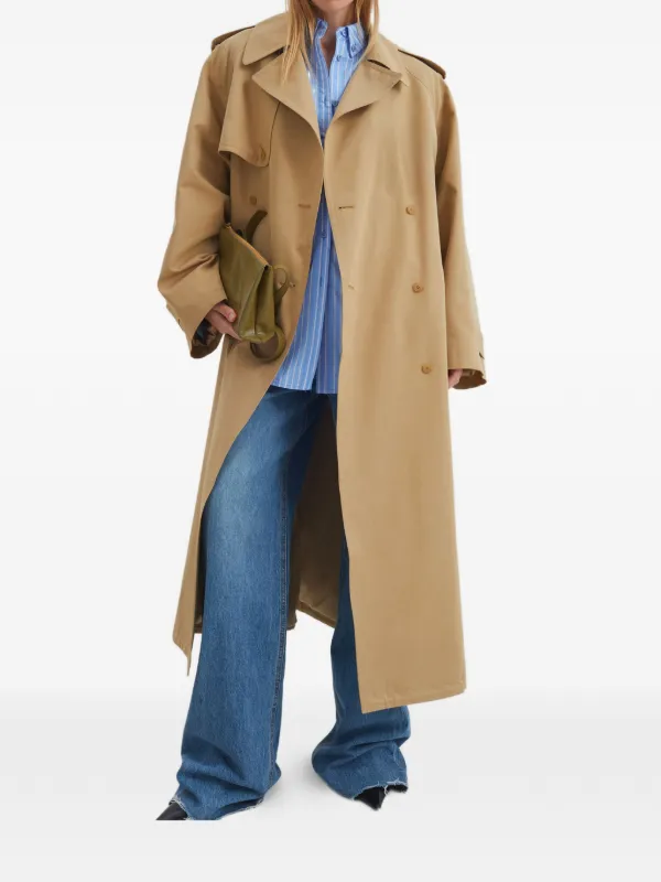 The Frankie Shop Buttoned Belted Coat | Neutrals | FARFETCH