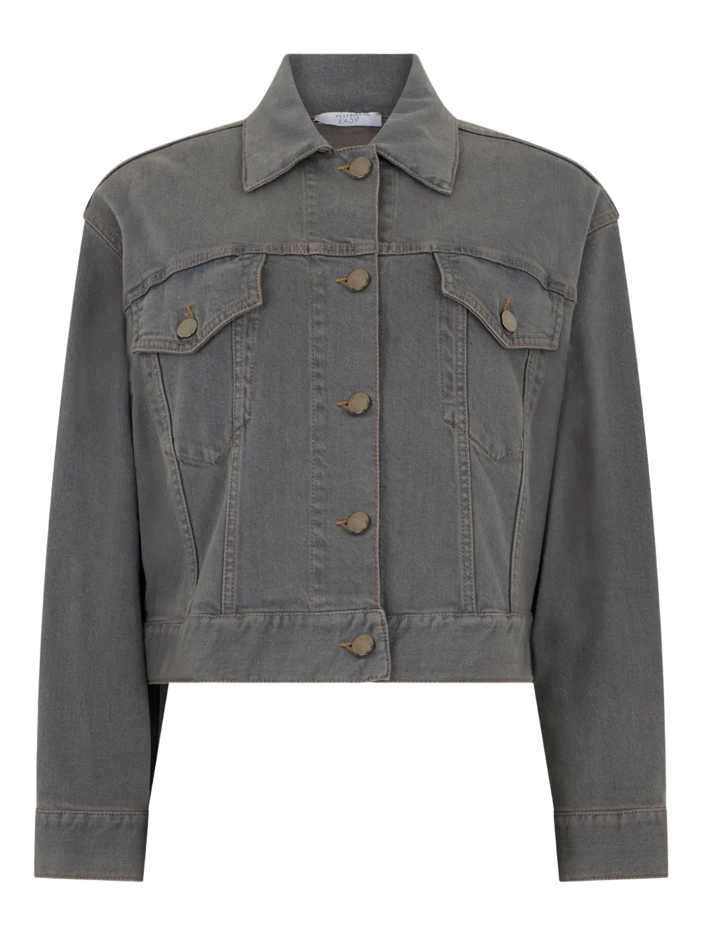 Peserico cropped denim jacket - Grigio