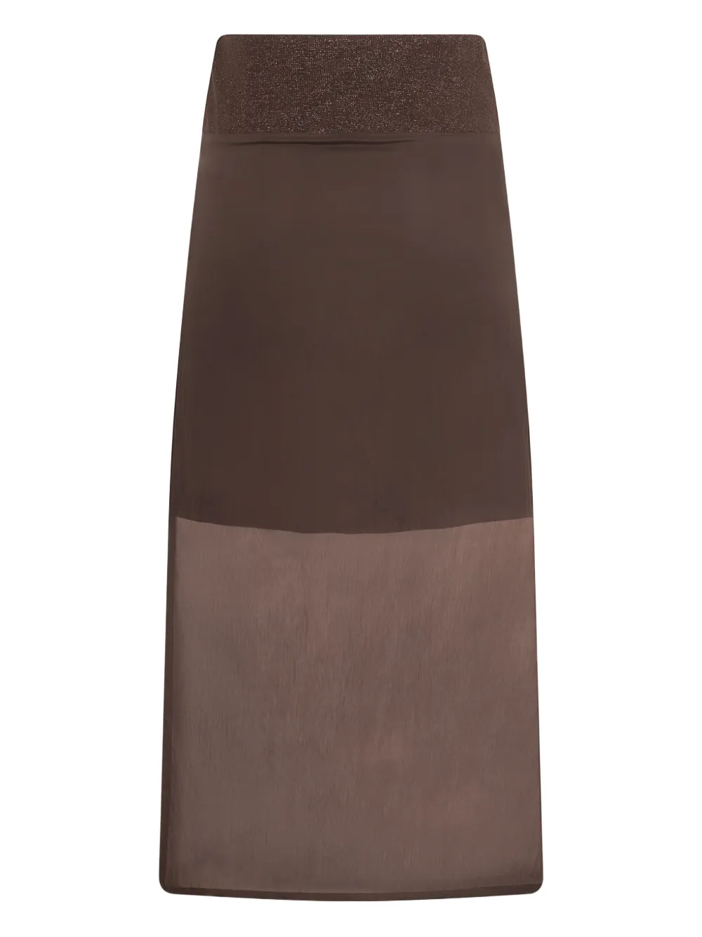 Peserico sheer-panel maxi skirt - Bruin