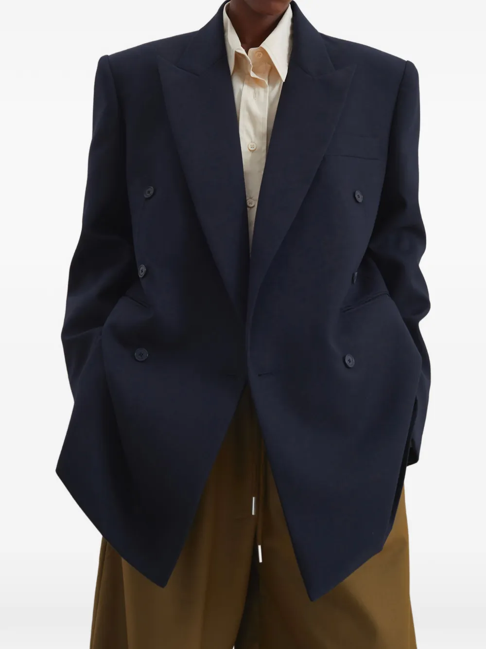 The Frankie Shop Blazer met dubbele rij knopen Blauw