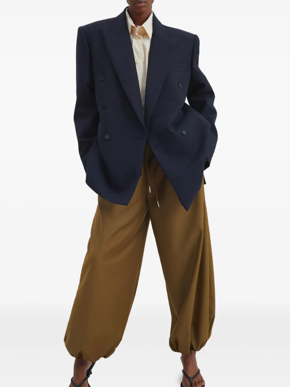 The Frankie Shop Blazer met dubbele rij knopen Blauw