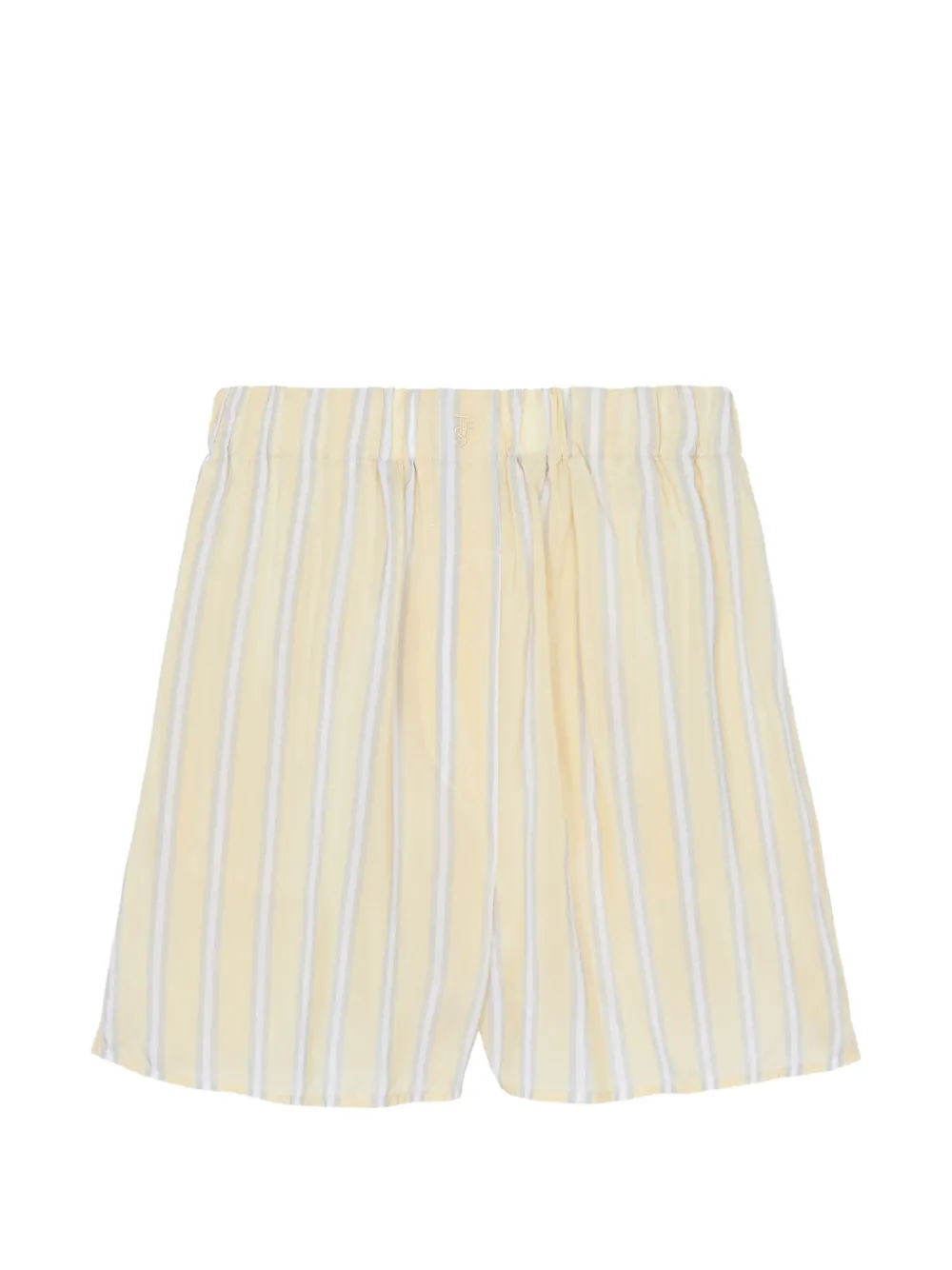 The Frankie Shop Lui gestreepte cupro shorts Geel