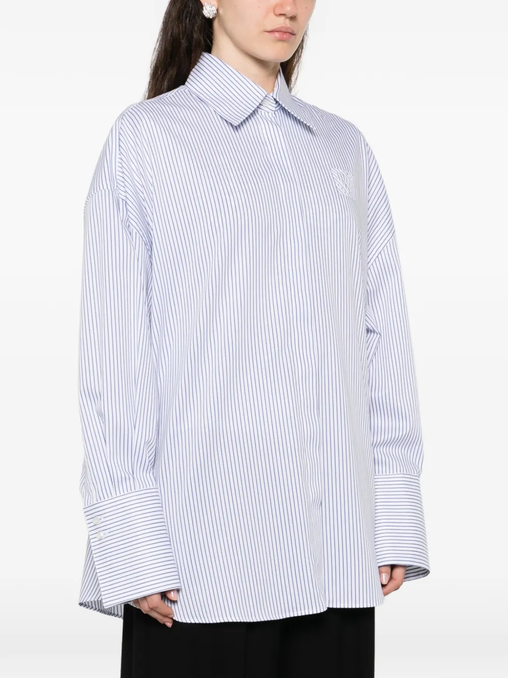 Giuseppe Di Morabito blouse met gestreept logo-detail Wit