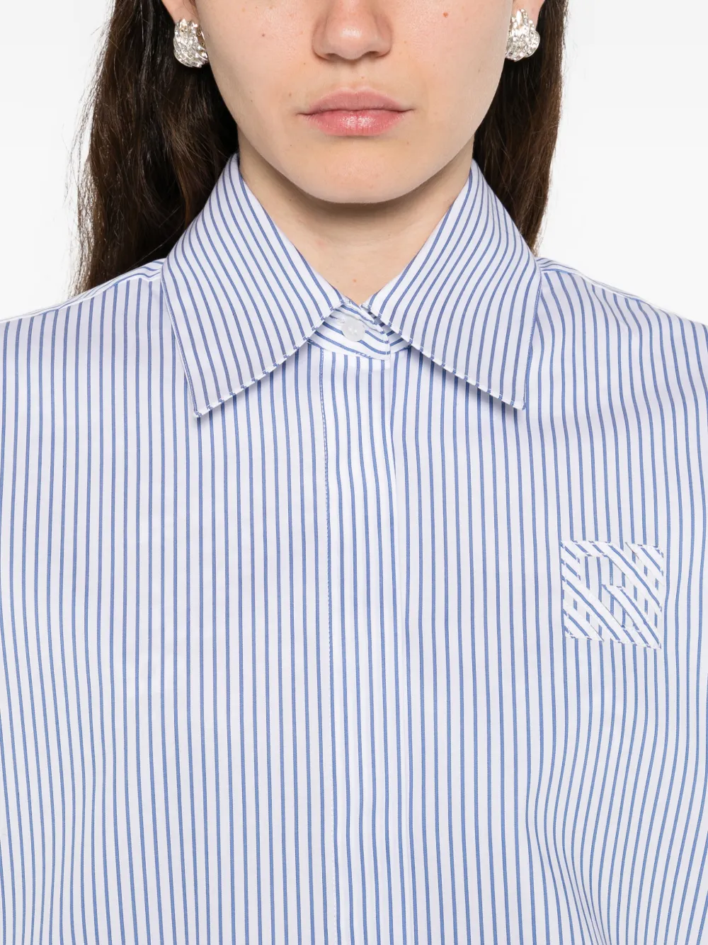 Giuseppe Di Morabito blouse met gestreept logo-detail Wit