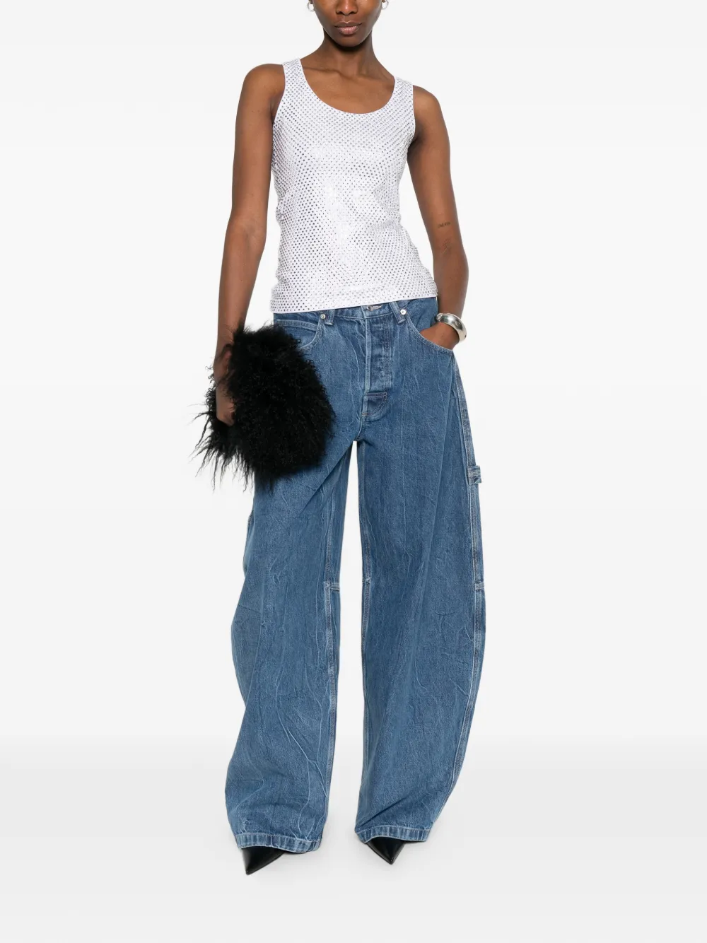  Giuseppe Di Morabito Sequin Tank Top - White 