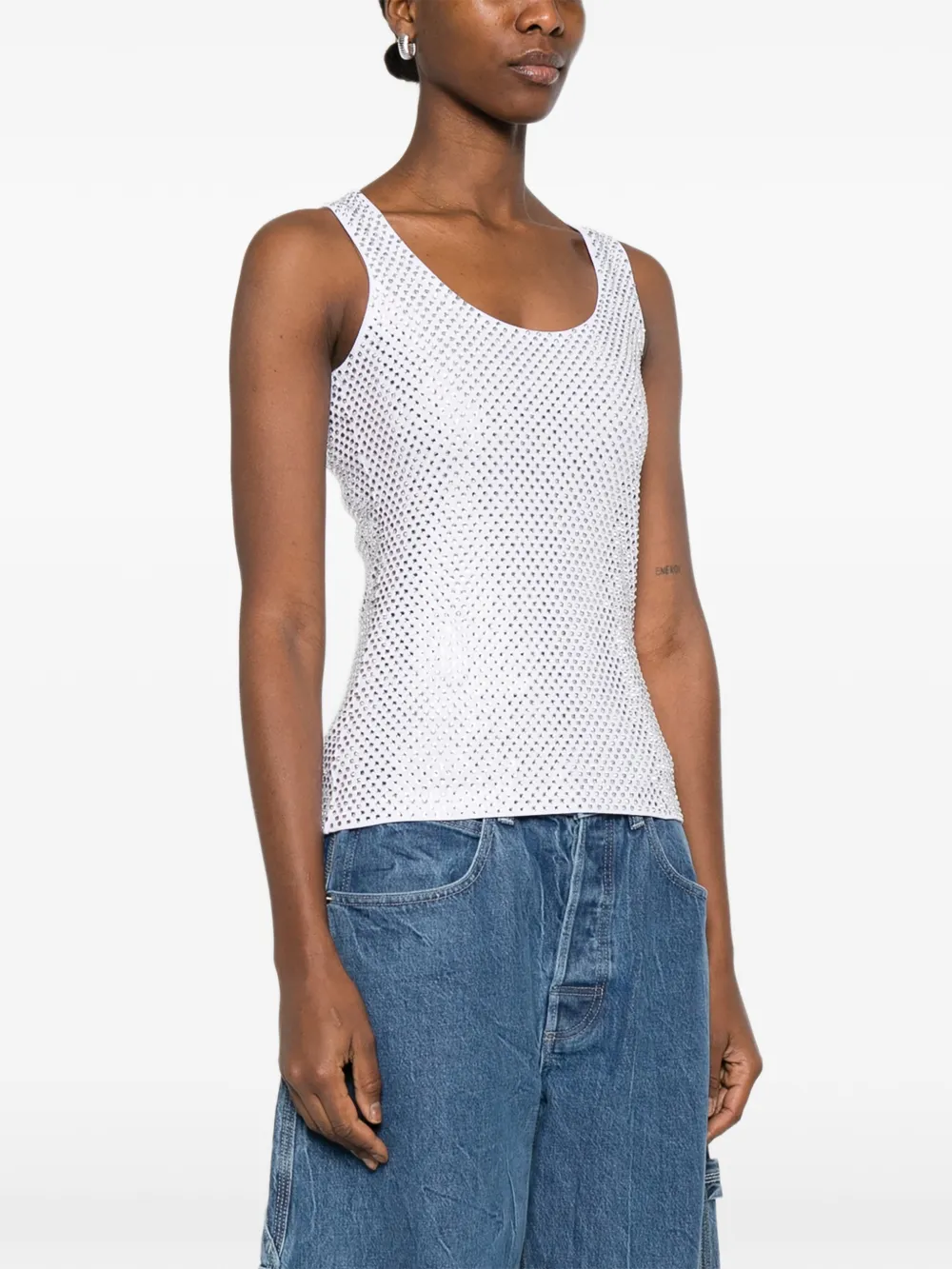  Giuseppe Di Morabito Sequin Tank Top - White 
