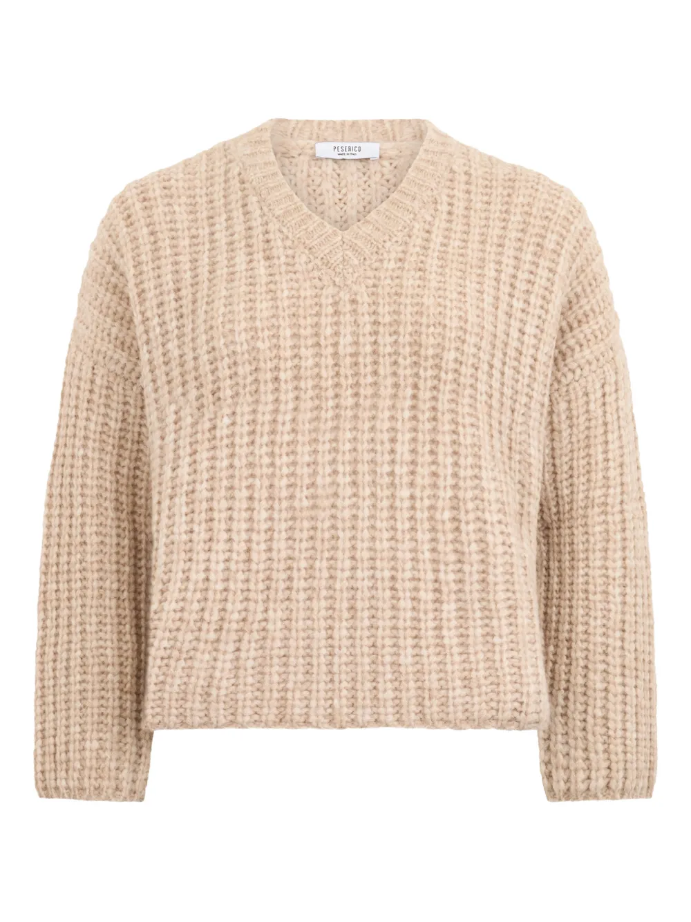 Peserico ribbed V-neck sweater - Toni neutri