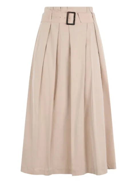 Peserico — pleated belted maxi skirt