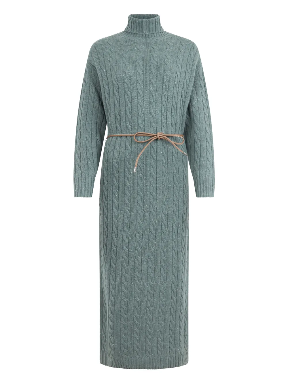 Peserico long-sleeve turtleneck midi dress - Verde
