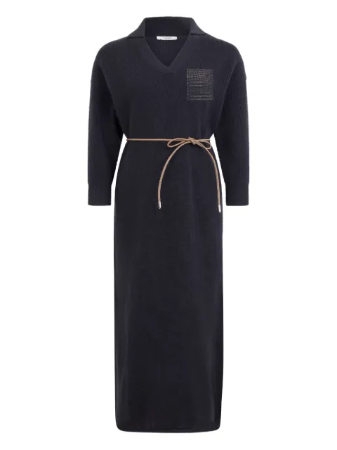 Peserico V-neck ribbed maxi dress