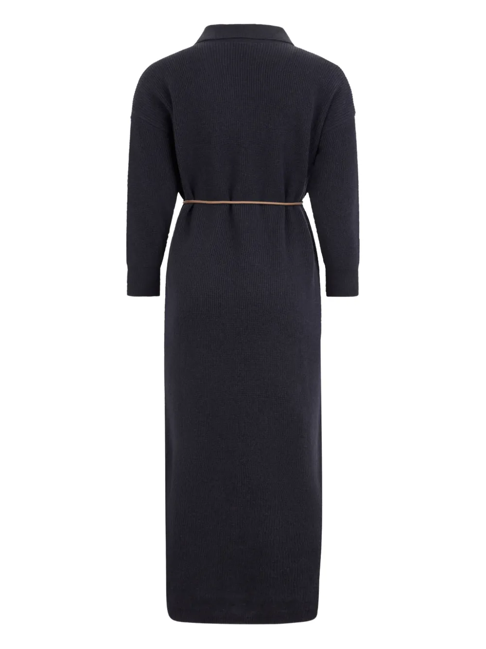 Peserico V-neck ribbed maxi dress - Zwart