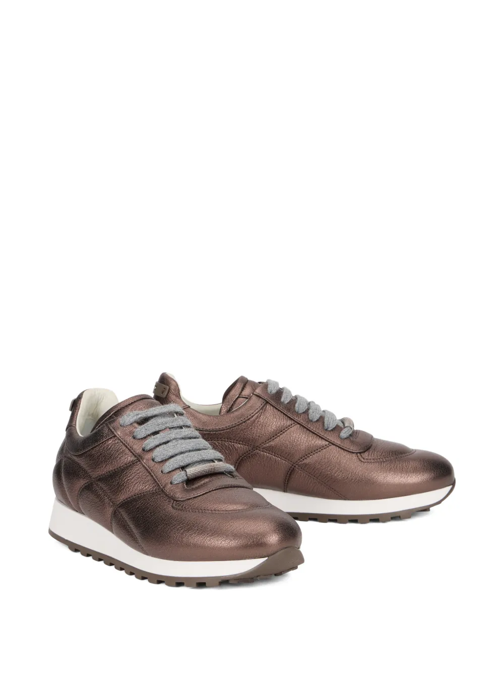 Peserico quilted lace-up sneakers - Bruin