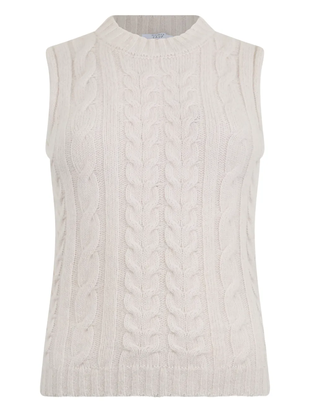 Peserico cable-knit mock-neck vest - Toni neutri