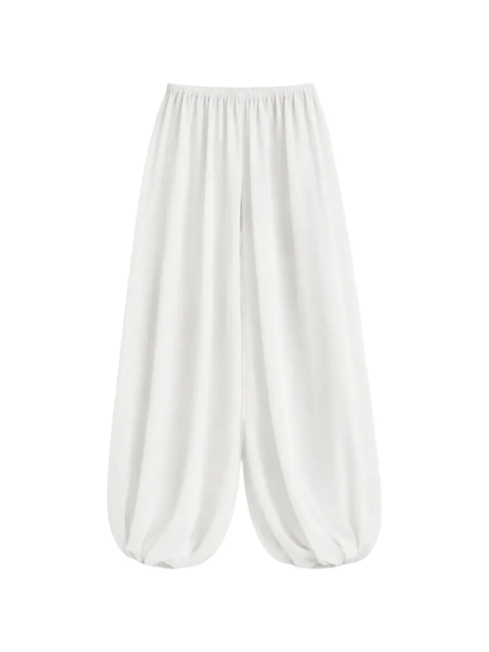 The Frankie Shop Mio sheer gathered-hem trousers - Bianco