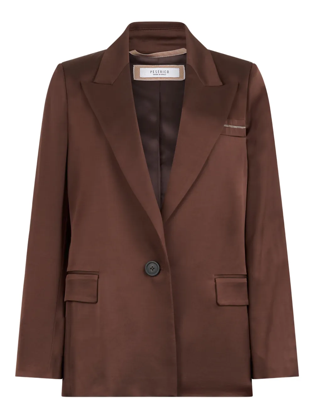 Peserico satin blazer - Brown