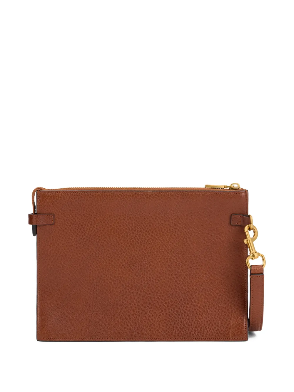Valentino Garavani logo-detail leather clutch bag - Bruin