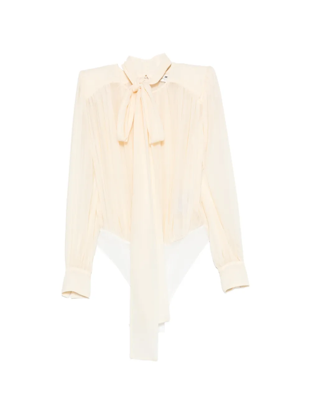 Elisabetta Franchi tie-detail pleated top - Neutrals