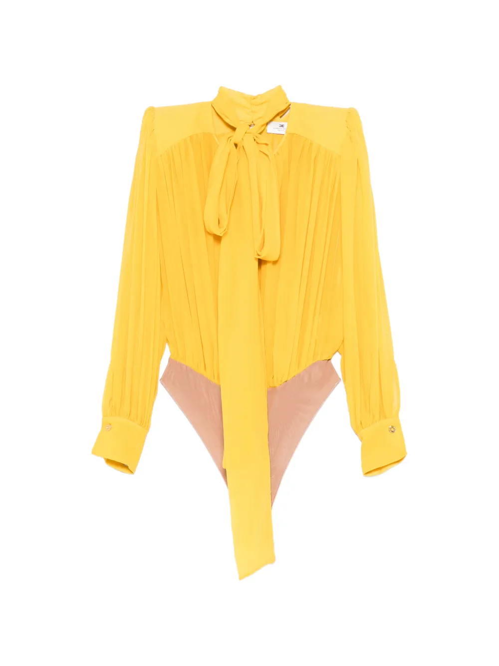 Elisabetta Franchi pleated tie bodysuit - Giallo