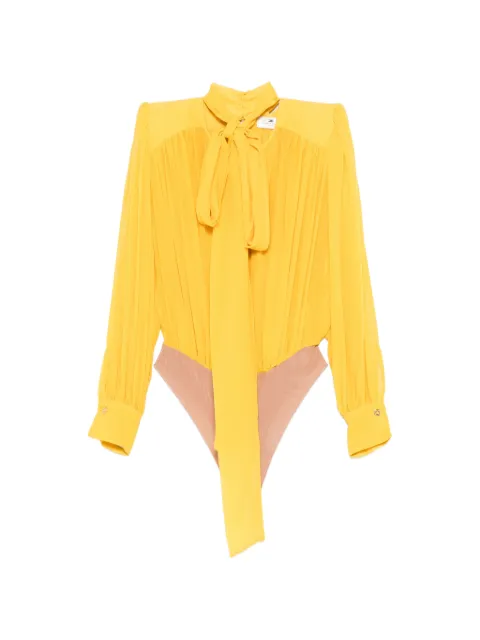 Elisabetta Franchi body plissé à détail noué