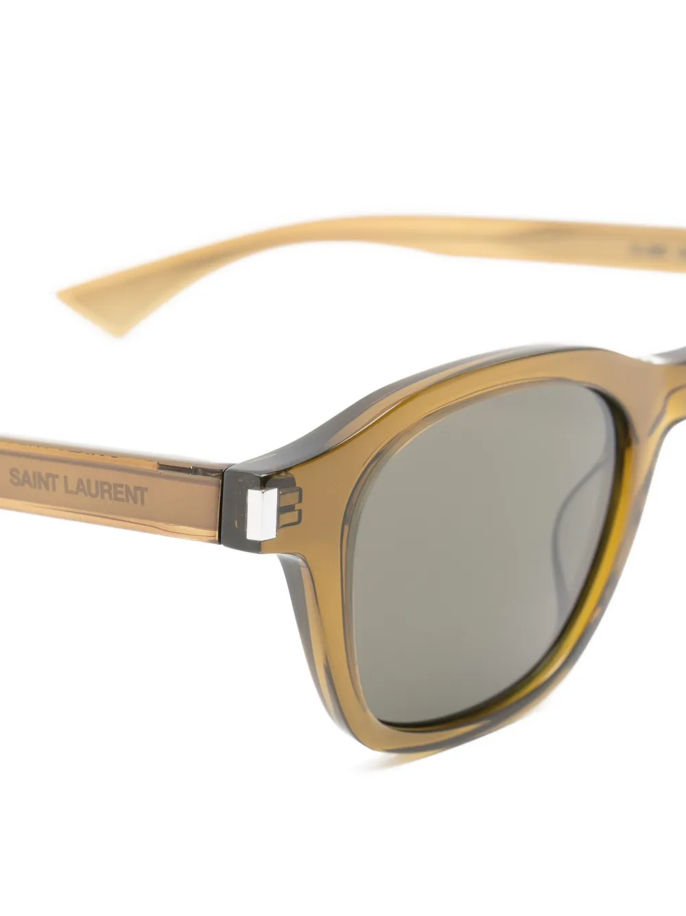 Saint Laurent Eyewear Zonnebril met vierkant montuur Beige