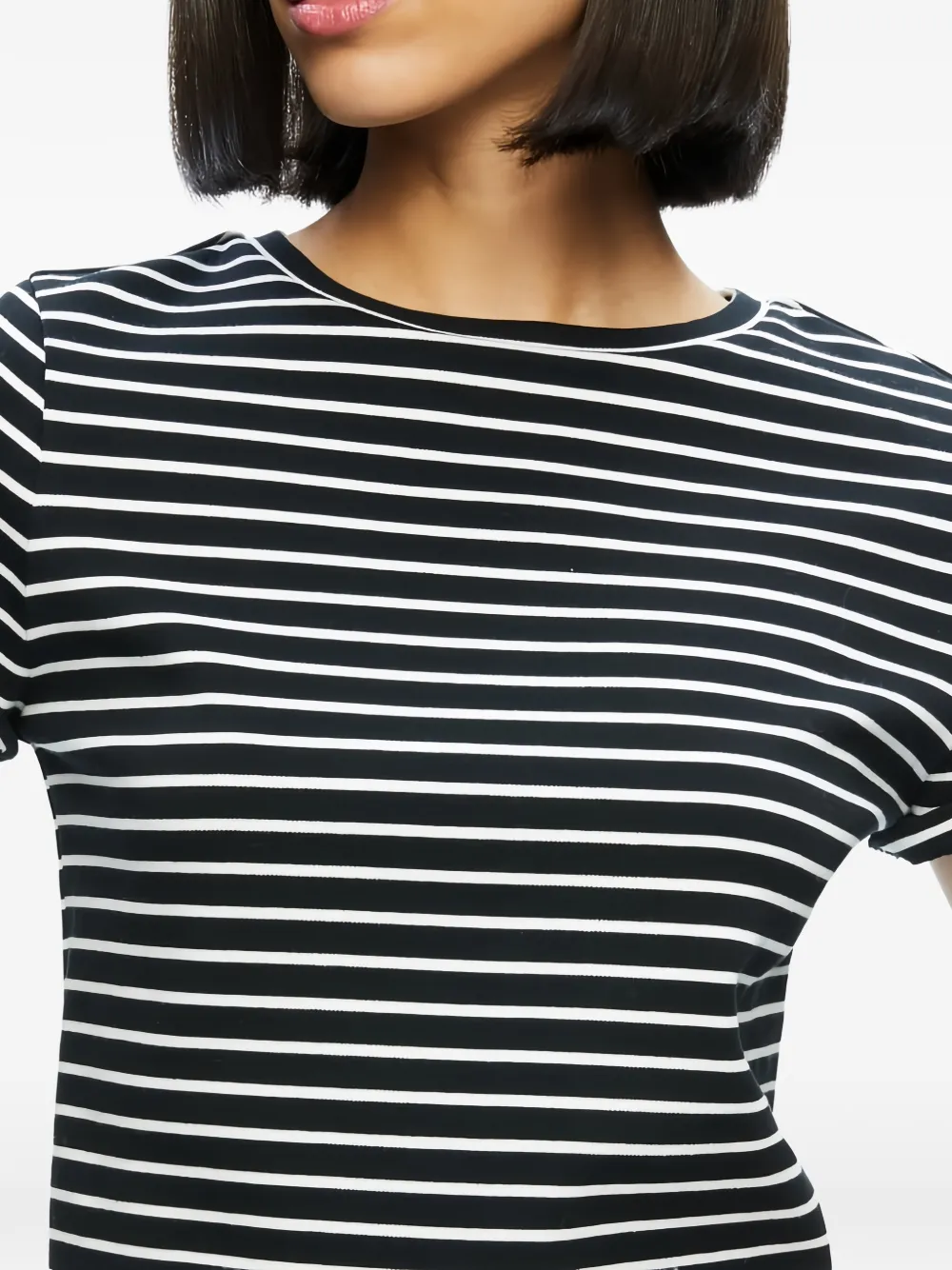 alice + olivia Cindy gestreept cropped T-shirt Zwart