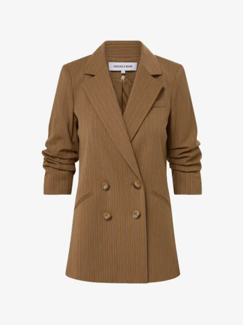 Veronica Beard Rupert striped double-breasted jacket