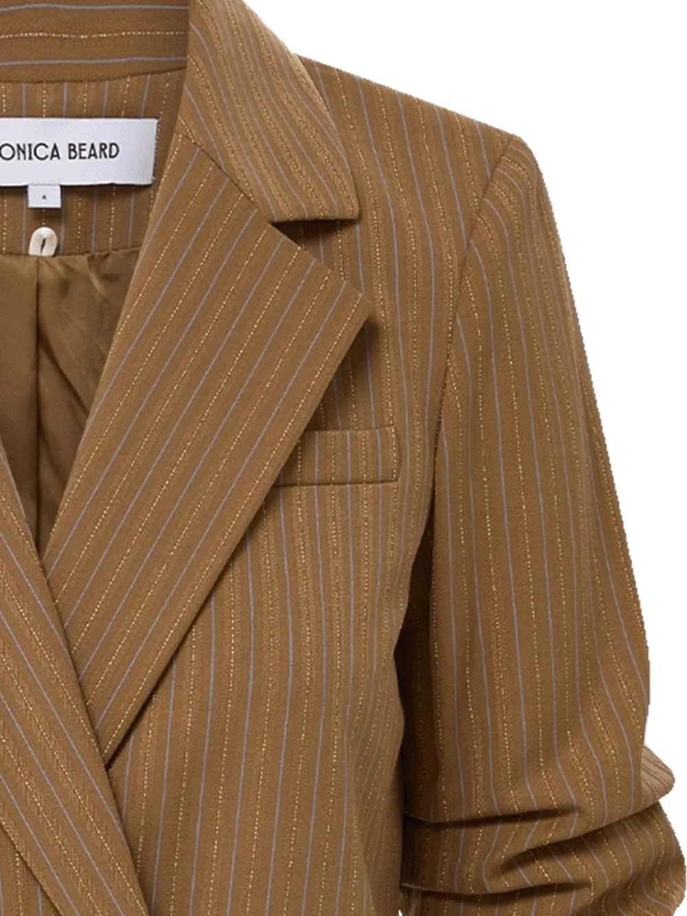  Veronica Beard Rupert Striped Double-breasted Jacket - Brown 