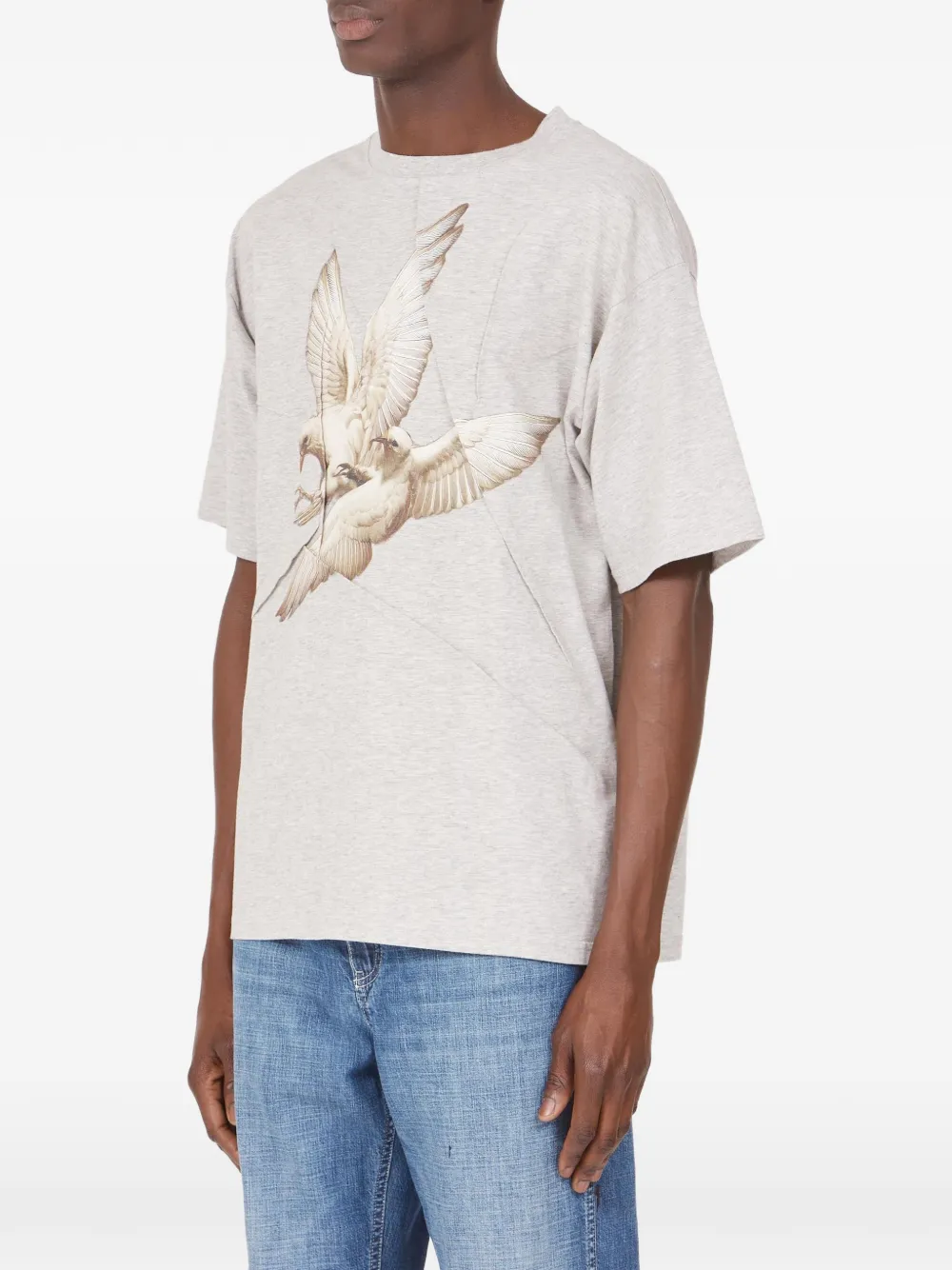 Maison Margiela T-shirt met vogelprint Grijs