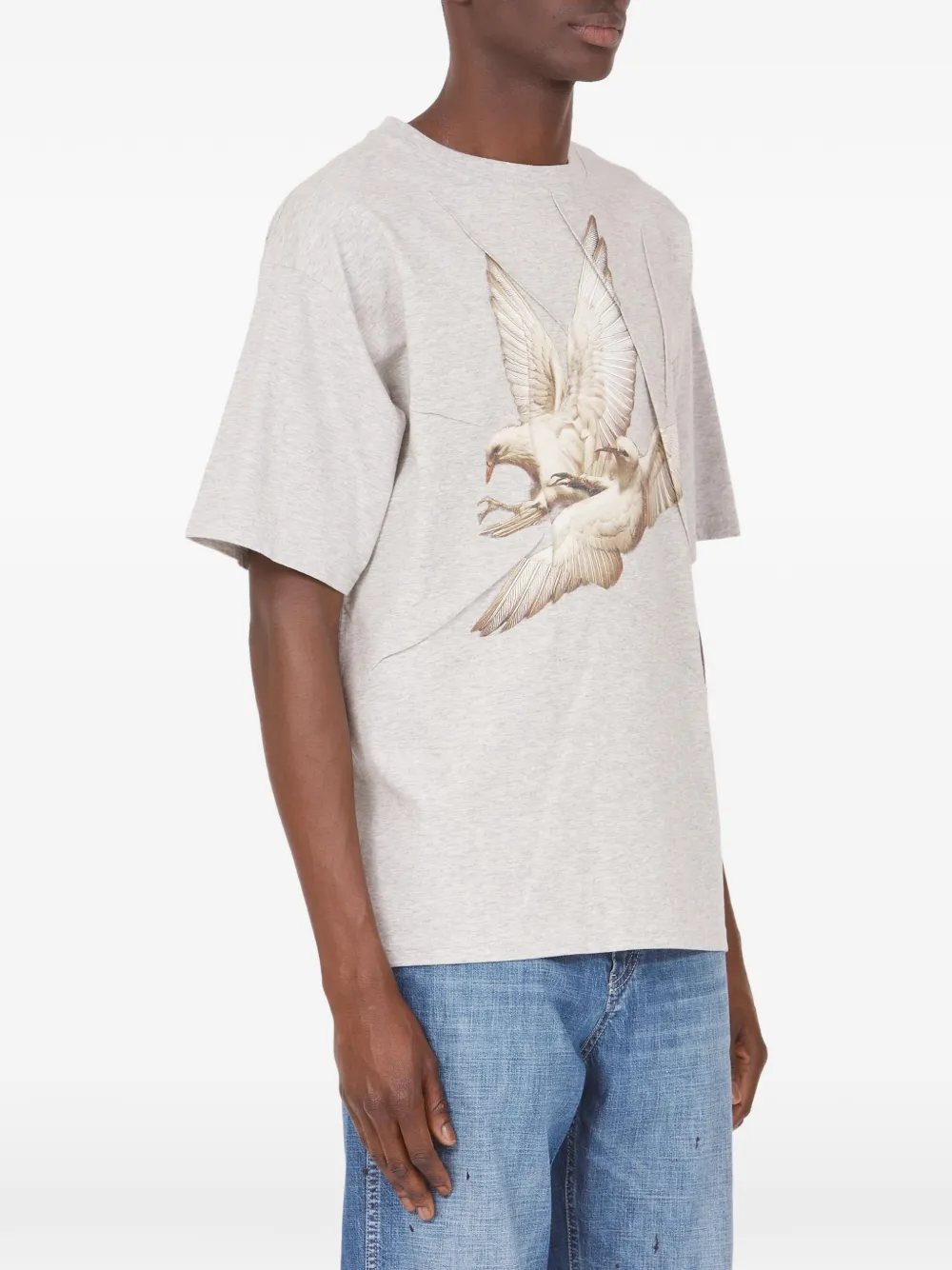 Maison Margiela T-shirt met vogelprint Grijs