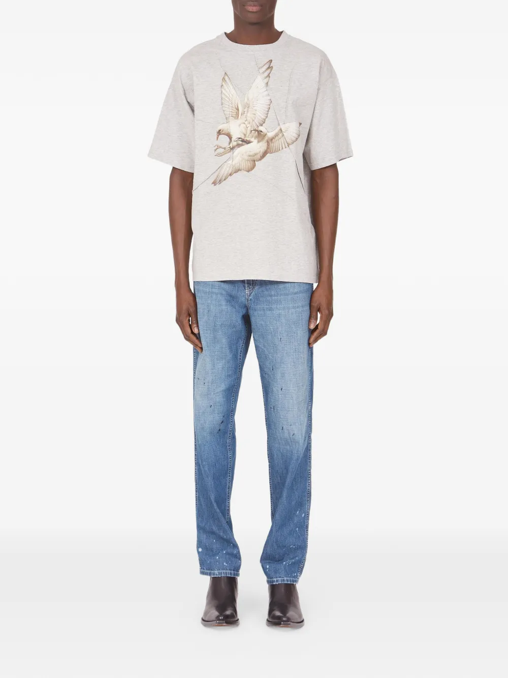 Maison Margiela T-shirt met vogelprint Grijs