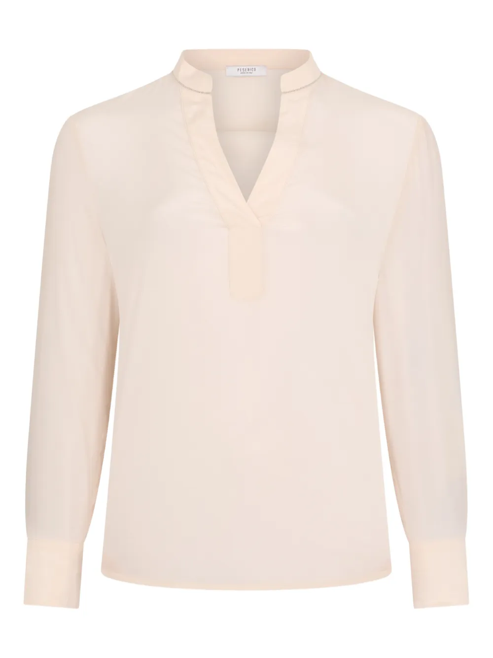 Peserico long-sleeve V-neck blouse - Toni neutri