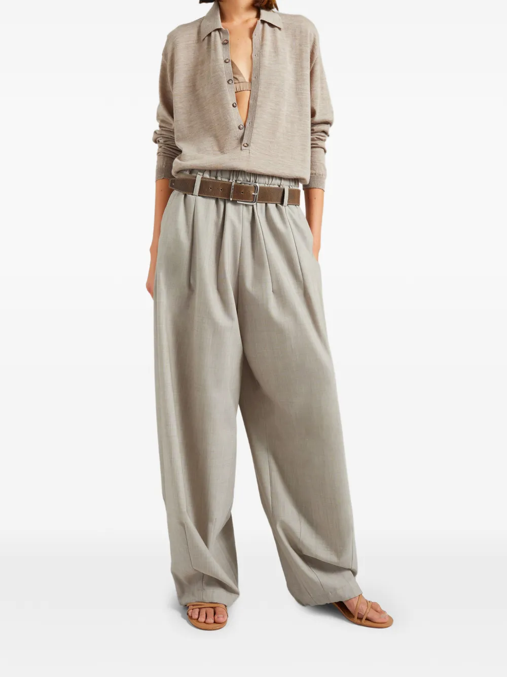 The Frankie Shop Pantaloni plissé - Toni neutri