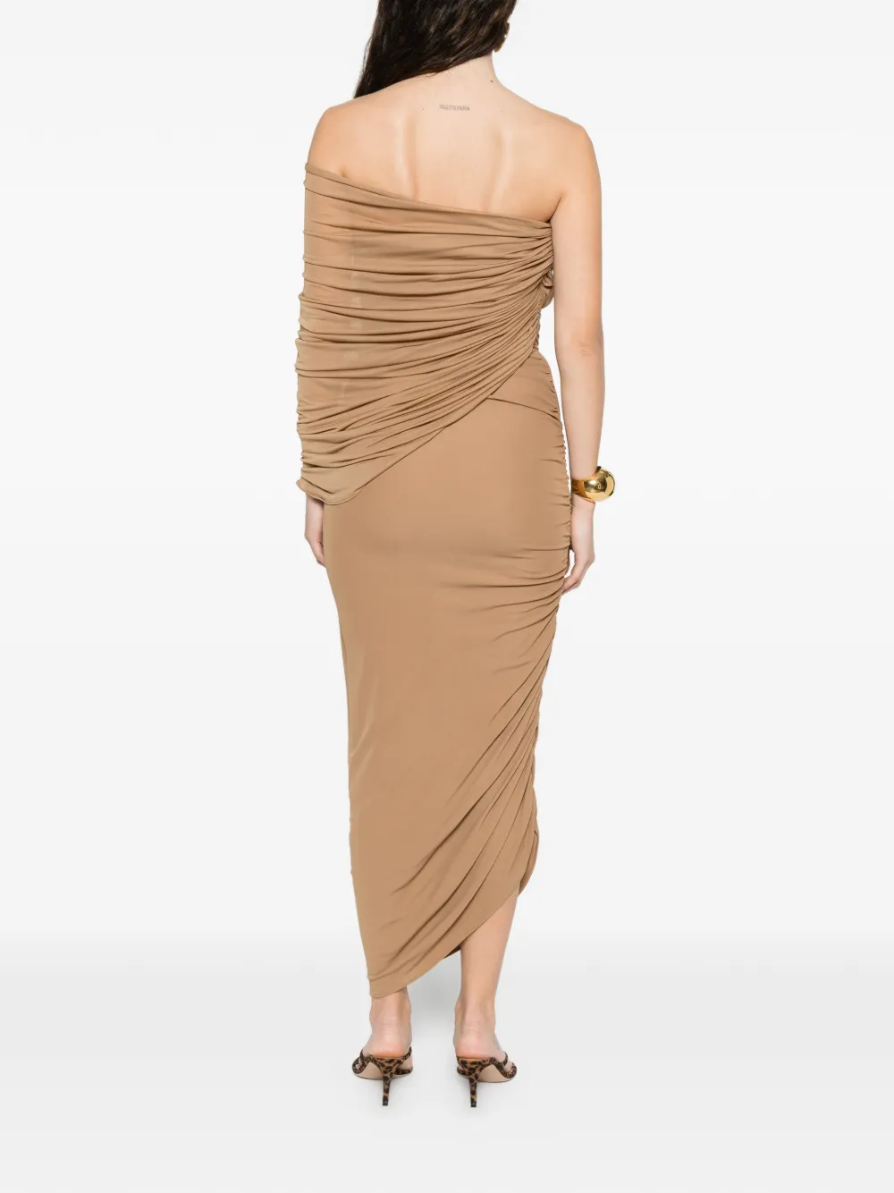  Giuseppe Di Morabito One-shoulder Gathered Midi Dress - Neutrals 