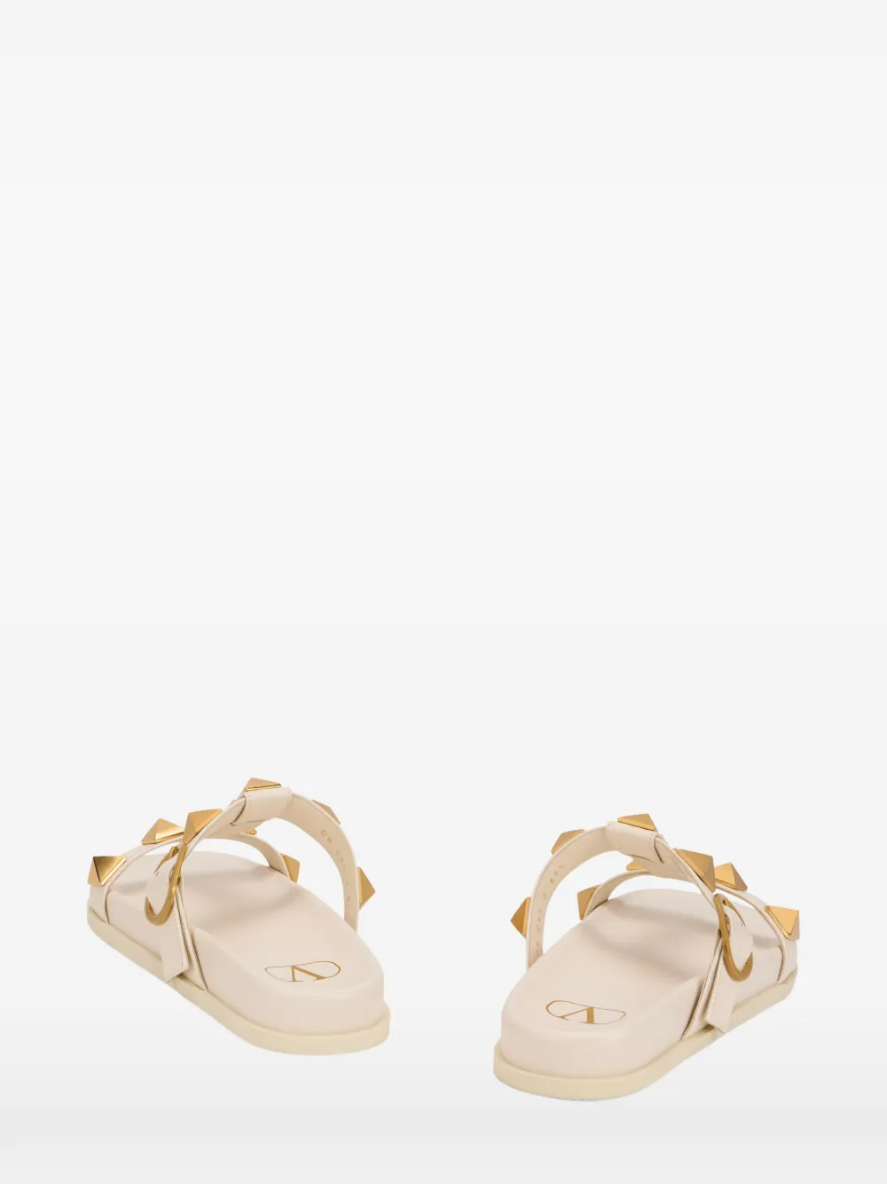 Valentino Garavani studded strapped flat sandals Beige