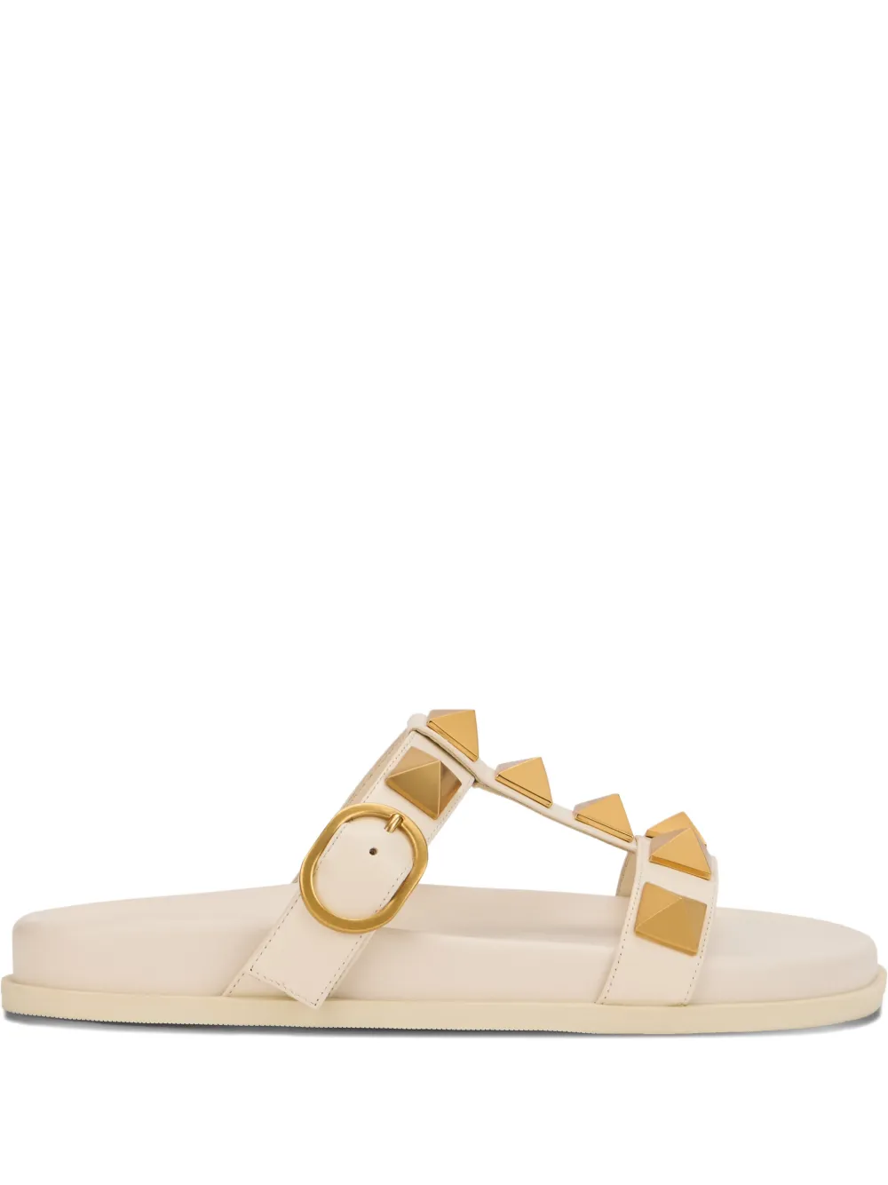 Valentino Garavani studded strapped flat sandals - Toni neutri