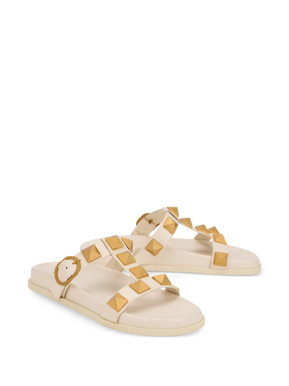 Valentino Garavani Sandalen met bandjes en studs Beige