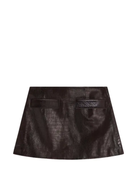 The Frankie Shop Rory croc-embossed mini skirt