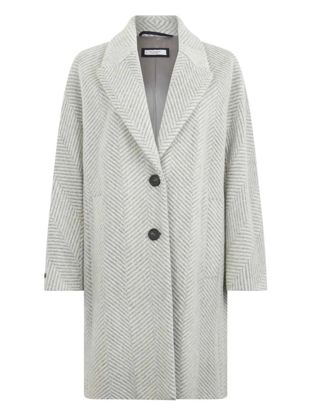 Peserico herringbone-pattern coat - Grey