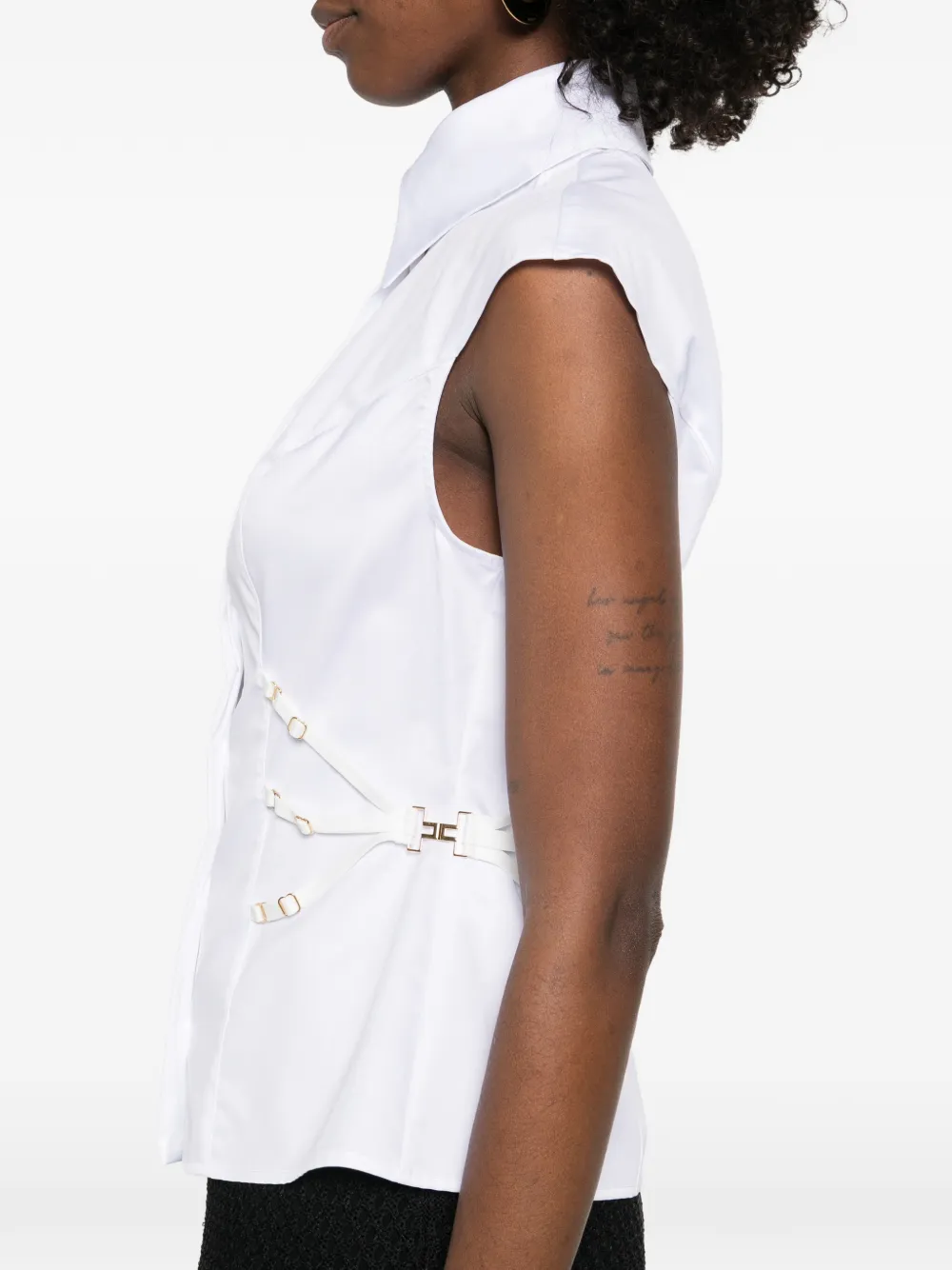 Elisabetta Franchi Mouwloos shirt Wit