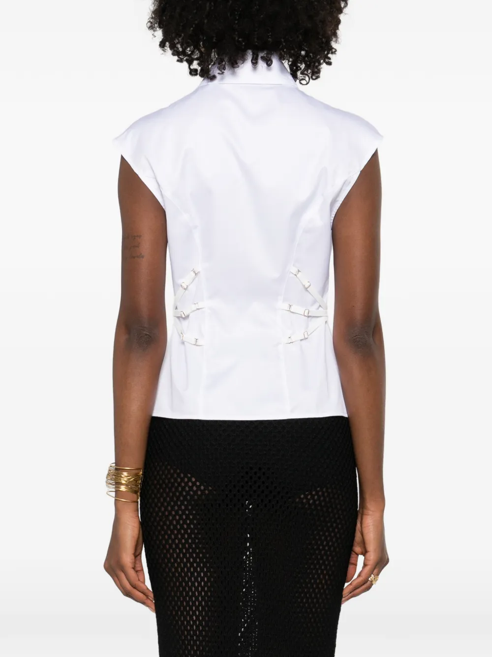 Elisabetta Franchi Mouwloos shirt Wit