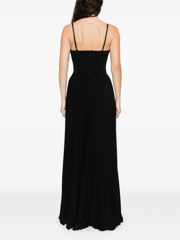 ゆずELISABETTA FRANCHI イタリア　ベア　ドレス　ブラック Elisabetta Franchi Red Carpet ビスチェ ベルテッド マキシドレス