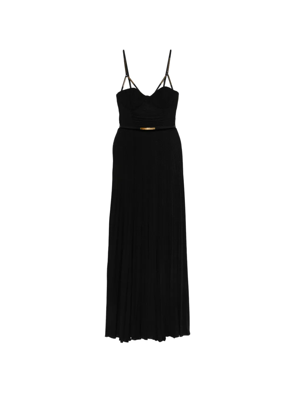 Elisabetta Franchi bustier belted maxi dress - Nero