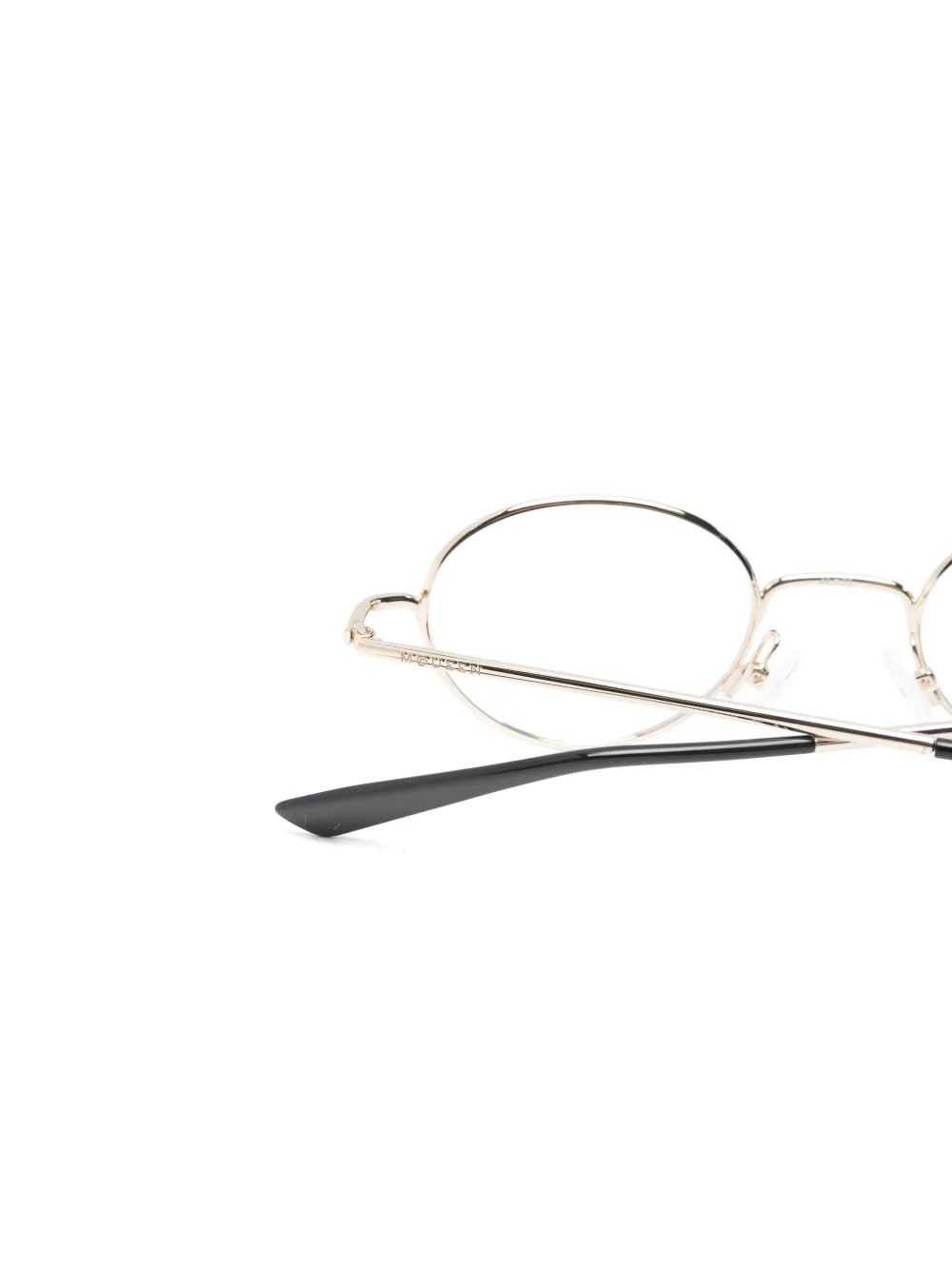  Alexander Mcqueen Eyewear Oval-frame Glasses - Gold 