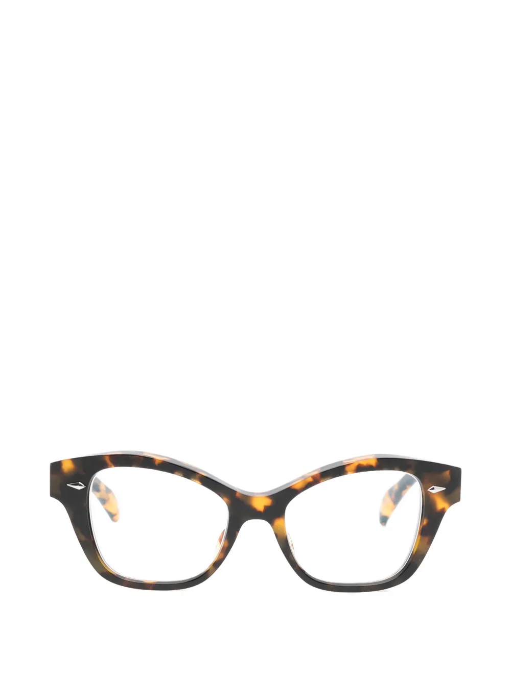 Takaori Yubi cat-eye glasses - Marrone
