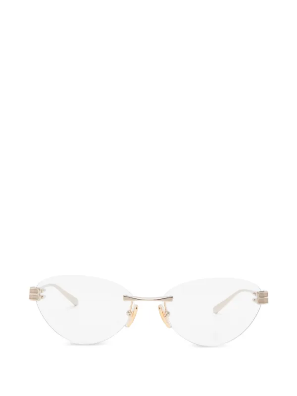Balenciaga Eyewear リムレスメガネフレーム | ゴールドトーン 