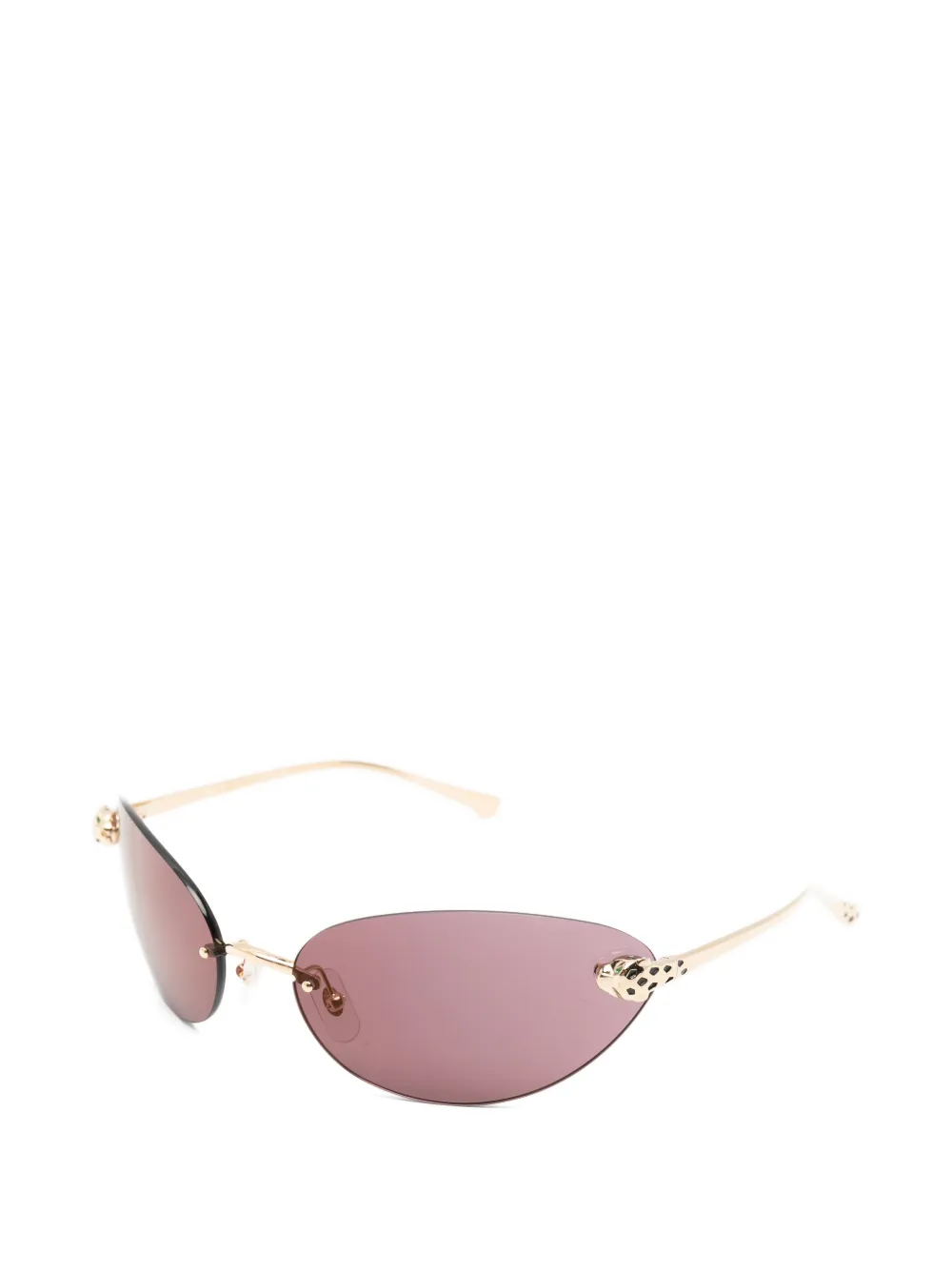 Cartier Eyewear Zonnebril met randloos ovalen montuur Goud