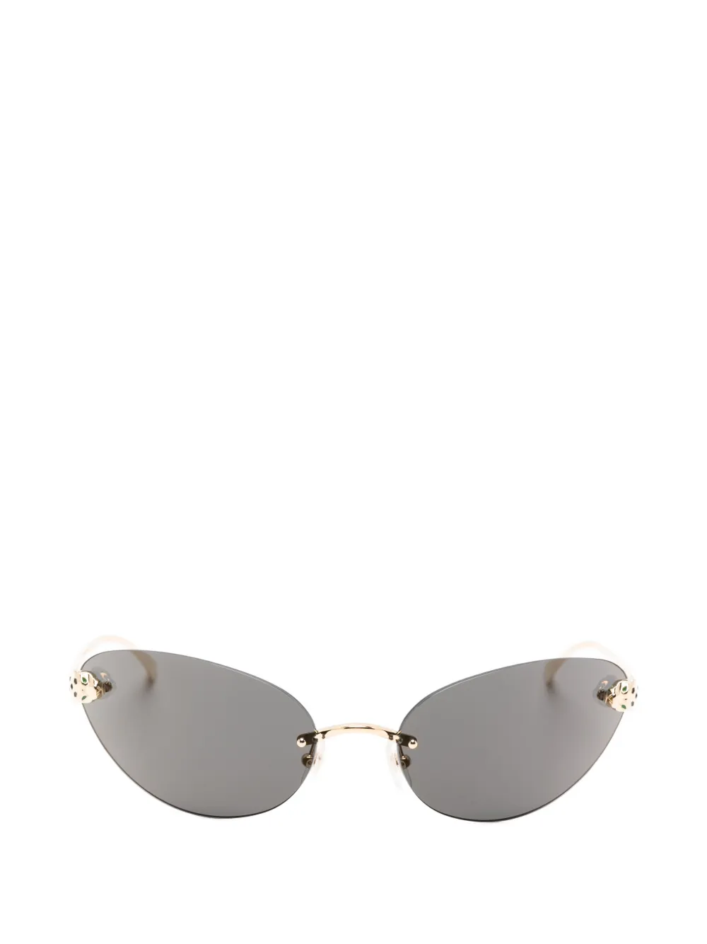 Cartier Eyewear oval-frame rimless sunglasses - Gold